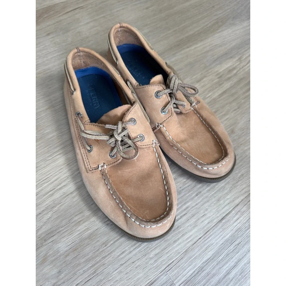 Sperry Top-Sider Boys AO Boat Shoes Tan Leather Moccasin Loafers YB27284 Size 3M